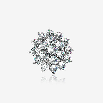 14 Karat White Gold Grand Sparkle Flower Dermal Anchor Top-Clear Gem